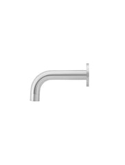 Meir ROUND Curved Basin Wall Spout 130mm In Chrome - Matte Black - Tiger Bronze - Champagne - Brushed Nickel