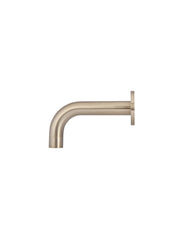 Meir ROUND Curved Basin Wall Spout 130mm In Chrome - Matte Black - Tiger Bronze - Champagne - Brushed Nickel