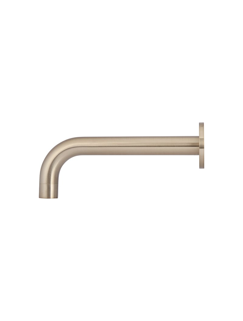 Meir ROUND Curved Basin Wall Spout In Chrome - Matte Black - Tiger Bronze - Champagne - Brushed Nickel