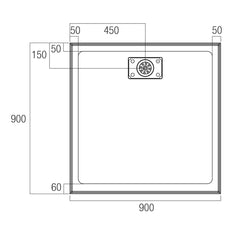 MEGA Shower Base In 900x900, 1000x1000, 1200x900, 1500x900 & 900x900c