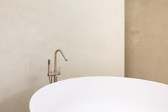 Meir ROUND Freestanding Bath Spout And Hand Shower In Chrome - Matte Black - Tiger Bronze - Champagne - Brushed Nickel