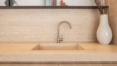 Meir ROUND Gooseneck Kitchen Mixer Tap In Chrome - Matte Black - Tiger Bronze - Champagne - Brushed Nickel