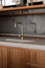Meir ROUND Square Neck Kitchen Mixer Tap In Chrome - Tiger Bronze - Matte Black - Champagne - Brushed Nickel