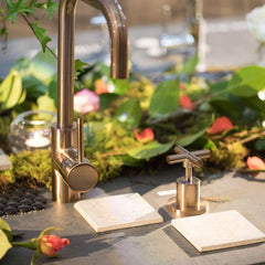 Meir ROUND Square Neck Kitchen Mixer Tap In Chrome - Tiger Bronze - Matte Black - Champagne - Brushed Nickel