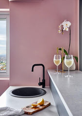 Meir ROUND Square Neck Kitchen Mixer Tap In Chrome - Tiger Bronze - Matte Black - Champagne - Brushed Nickel
