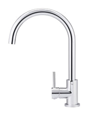 Meir ROUND Gooseneck Kitchen Mixer Tap In Chrome - Matte Black - Tiger Bronze - Champagne - Brushed Nickel