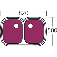 MNOET Double Bowl Undermount Sink In 878x575x226mm