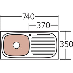 MARTINI Single Bowl Sink With Drainer In LHB Or RHB Available In 757x367x182mm