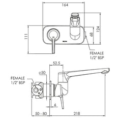 MAX Wall Mounted Swivel Basin / Bath Mixer,Short,Medium,Long