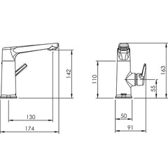 MAX Swivel Basin Mixer