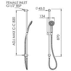MAX Single Spray Slide Shower