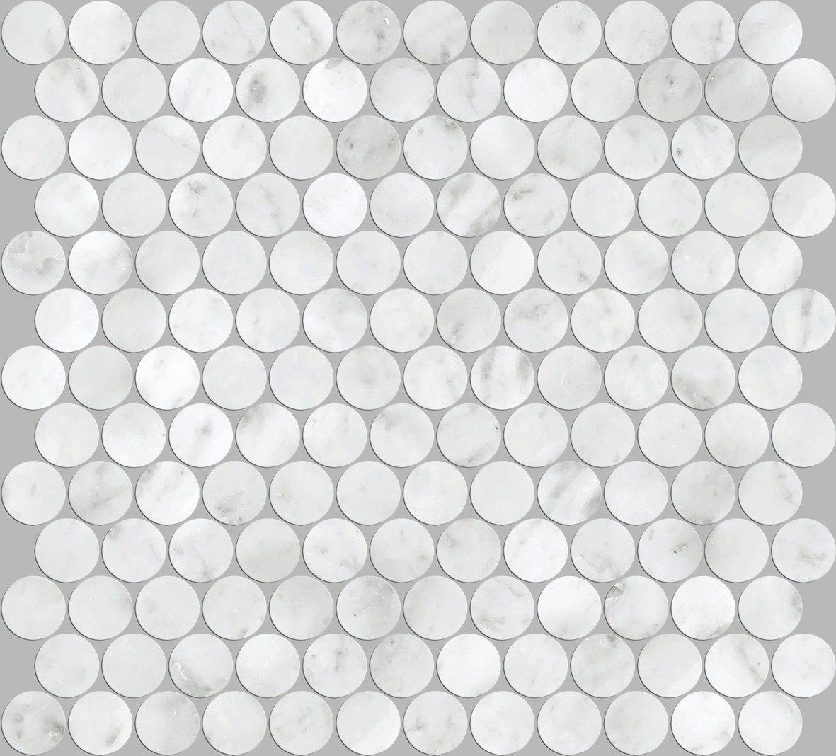 PR23CA-H ARTEMIS CARRARA WHITE PENNY ROUND HONED 23X23