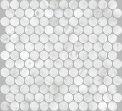 PR23CA-H ARTEMIS CARRARA WHITE PENNY ROUND HONED 23X23