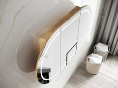 LED BONDI BONDI 1200X750 NATURAL OAK SHAVING CABINET