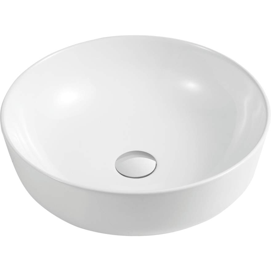 CIRCULAR Above Counter White ceramic basin 420 X 130
