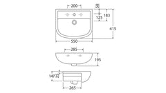 KRACK Compact Semi-Recessed Basin