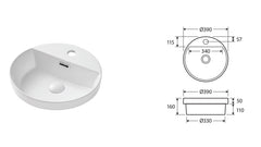 REKA Semi-Inset Basin With Tap Hole