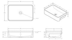 Eno Gloss White Ceramic 595 wide x 380 deep