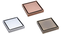 SMART Square Tile Insert 2-in-1 Floor Waste, 100x100mm With 80mm Outlet in Multiple Color