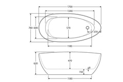 YODA Freestanding Acrylic Bath In 1500 mm And 1700mm