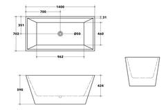 QUBIST Free Standing Bathtub In 1200mm, 1400mm, 1500mm And 1700mm