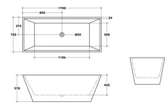 QUBIST Free Standing Bathtub In 1200mm, 1400mm, 1500mm And 1700mm