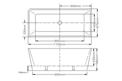 QUBIST Free Standing Bathtub In 1200mm, 1400mm, 1500mm And 1700mm