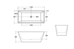 QUBIST Free Standing Bathtub In 1200mm, 1400mm, 1500mm And 1700mm
