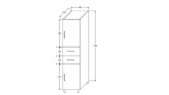 Unicab? Tallboy, Solid Doors , 1 Glass Panel Door & 2 Drawers