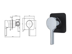 AVIA Wall Mixer, Soft Square Matte Black Plate Chrome,Brushed Nickel,Gun Metal,Matte Black,Urban Brass0