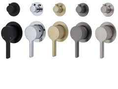 AVIA Wall Diverter Mixer, Small Round Plates,Chrome,Brushed Nickel,Gun Metal,Matte Black,Urban Brass