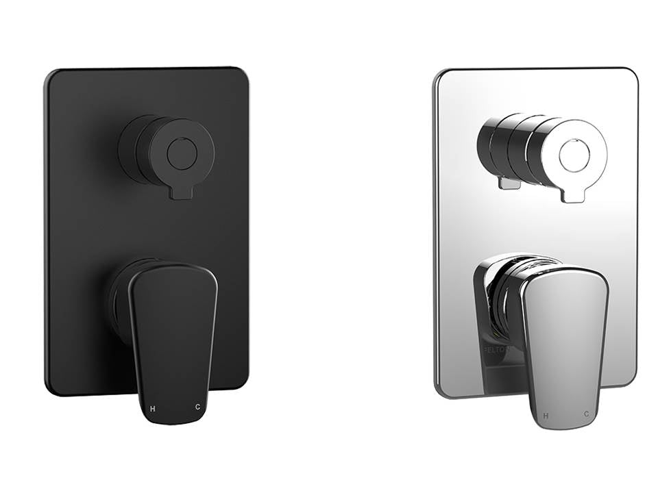 AXISS Diverter Shower Mixer Chrome, Black