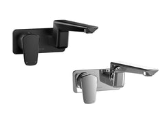 AXISS Wall Mounted Swivel Basin / Bath Mixer Chrome and Black