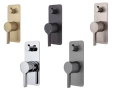 AVIA Wall Diverter Mixer, Soft Square Plate Chrome,Brushed Nickel,Gun Metal,Matte Black,Urban Brass