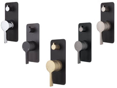 AVIA Wall Diverter Mixer, Soft Square Matte Black Plate,Chrome,Brushed Nickel,Gun Metal,Matte Black,Urban Brass