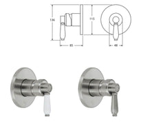 LEANO Wall Mixer with / without ceramic handle in Chrome,Brushed Nickel,Matte Black