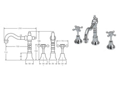 ILLIAN Basin Set,Chrome,Brushed Nickel,Matte Black