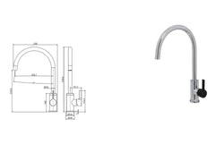 AVIA Sink Mixer, Matte Black Handle,Chrome, Brushed Nickel,Gun Metal,Matte Black,Urban Brass