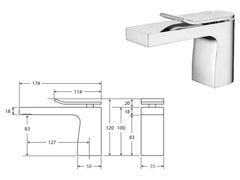 COLIN Basin Mixer Chrome , Mixed Finish