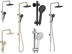 RIO Twin Shower with/without black heads in ,chrome,Brushed Nickel,Gun Metal,Matte Black,Urban Brass