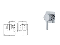 AVIA Wall Mixer, Soft Square Plate Chrome,Brushed Nickel,Gun Metal,Matte Black,Urban Brass