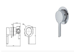 AVIA Wall Mixer, Small Round Plate,Chrome,Brushed Nickel,Gun Metal,Matte Black,Urban Brass