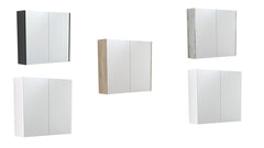 750 Mirror Cabinet with Gloss White Side Panels,Satin White,Scandi Oak,Industrial Side,Satin Black