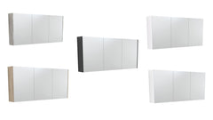 1500 Mirror Cabinet with Gloss White Side Panels,Satin White,Scandi Oak,Industrial,Satin Black
