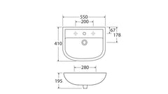 KRACK Compact 550 Wall-Hung Basin