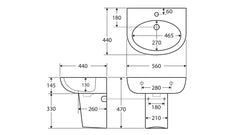 TELLA Care Wall-Hung Basin With Integral Shroud