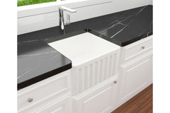 TURNER HASTINGS Novi 50 x 46 Fine Fireclay Matte Black or Matte White Butler Sink NO50FS-MB, NO503FS-MW