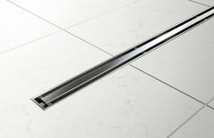 Phoenix FLAT Slimline Channel Drain 30x600mm Outlet 65mm In Stainless Steel Or Matte Black