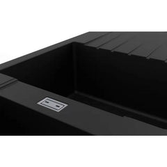 Black Granite Quartz Stone Kitchen Sink Double Bowls Drainboard Top/Undermount 1160*500*200mm