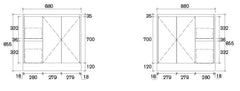 MEGA floorstanding or wallhung vanity 900x460mm